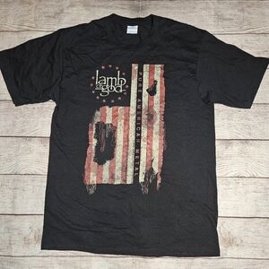 LAMB OF GOD Pure American Metal Flag Band Graphic Tee Shirt
